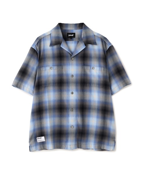 schott(ショット)の「Schott/ショット/OMBRE SS SHIRT/オンブレ 半袖シャツ(シャツ/ブラウス・メンズ・ライトブルー/ラベンダー・M/2XL/XL/L)」の1枚目の写真