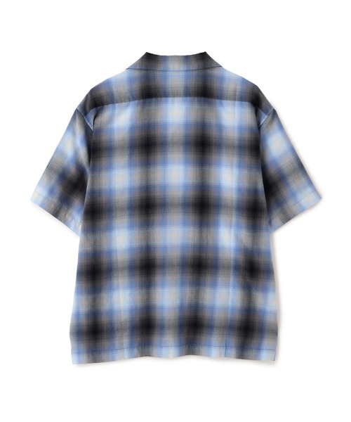 schott(ショット)の「Schott/ショット/OMBRE SS SHIRT/オンブレ 半袖シャツ(シャツ/ブラウス・メンズ・ライトブルー/ラベンダー・M/2XL/XL/L)」の5枚目の写真