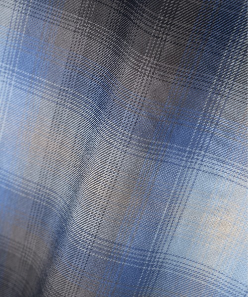 schott(ショット)の「Schott/ショット/OMBRE SS SHIRT/オンブレ 半袖シャツ(シャツ/ブラウス・メンズ・ライトブルー/ラベンダー・M/2XL/XL/L)」の6枚目の写真