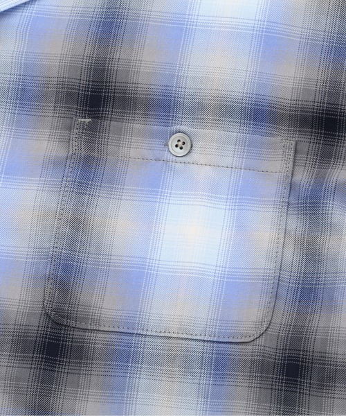 schott(ショット)の「Schott/ショット/OMBRE SS SHIRT/オンブレ 半袖シャツ(シャツ/ブラウス・メンズ・ライトブルー/ラベンダー・M/2XL/XL/L)」の10枚目の写真