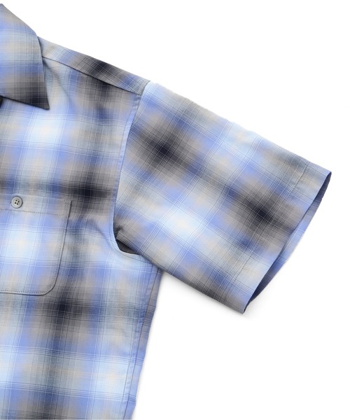 schott(ショット)の「Schott/ショット/OMBRE SS SHIRT/オンブレ 半袖シャツ(シャツ/ブラウス・メンズ・ライトブルー/ラベンダー・M/2XL/XL/L)」の11枚目の写真