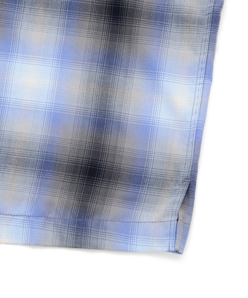 schott(ショット)の「Schott/ショット/OMBRE SS SHIRT/オンブレ 半袖シャツ(シャツ/ブラウス・メンズ・ライトブルー/ラベンダー・M/2XL/XL/L)」の12枚目の写真