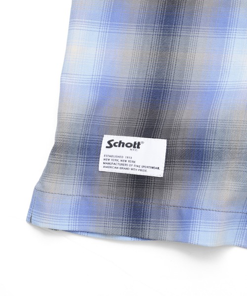 schott(ショット)の「Schott/ショット/OMBRE SS SHIRT/オンブレ 半袖シャツ(シャツ/ブラウス・メンズ・ライトブルー/ラベンダー・M/2XL/XL/L)」の13枚目の写真