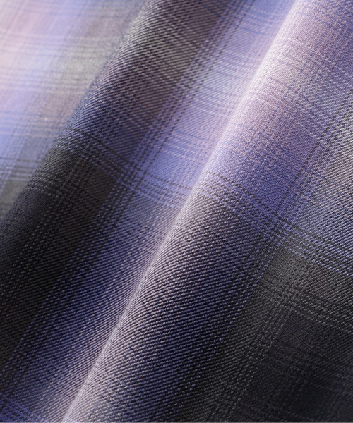 schott(ショット)の「Schott/ショット/OMBRE SS SHIRT/オンブレ 半袖シャツ(シャツ/ブラウス・メンズ・ライトブルー/ラベンダー・M/2XL/XL/L)」の8枚目の写真