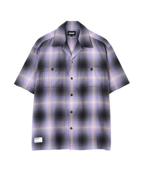 schott(ショット)の「Schott/ショット/OMBRE SS SHIRT/オンブレ 半袖シャツ(シャツ/ブラウス・メンズ・ライトブルー/ラベンダー・M/2XL/XL/L)」の4枚目の写真
