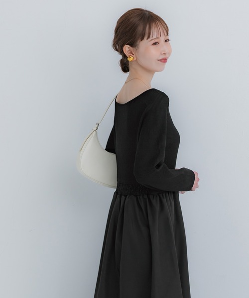 coca(coca)(コカ)の「ニットドッキングワンピース(ワンピース・レディース・カーキ/ブラック・M/S/L)」の4枚目の写真