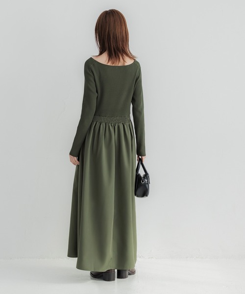 coca(coca)(コカ)の「ニットドッキングワンピース(ワンピース・レディース・カーキ/ブラック・M/S/L)」の11枚目の写真