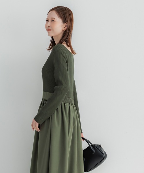 coca(coca)(コカ)の「ニットドッキングワンピース(ワンピース・レディース・カーキ/ブラック・M/S/L)」の13枚目の写真