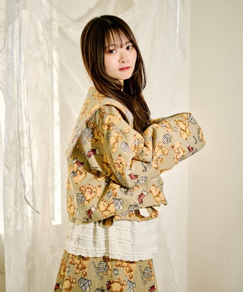 kutir（クティール）の「【クティールとレトロ】マルチウェイゴブランリボンジャケット（テーラードジャケット・レディース・ベージュ/レッド・FREE）」の17枚目の写真