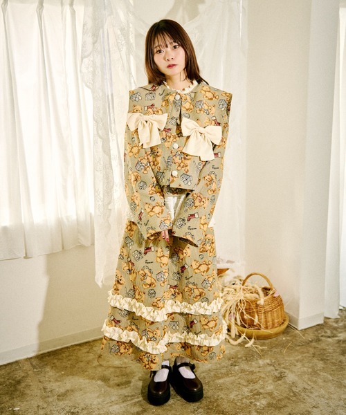 kutir（クティール）の「【クティールとレトロ】マルチウェイゴブランリボンジャケット（テーラードジャケット・レディース・ベージュ/レッド・FREE）」の19枚目の写真