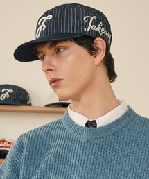 TAKEASY | ピンストライプフィルボックスキャップ（インディゴブルー）(キャップ)
