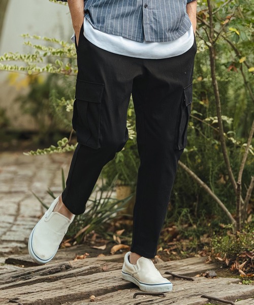 CAMBIO(カンビオ)の「mp14439- Stretch Twill Ankle Tapered Cargo Pants カーゴパンツ(S61526cmb)(カーゴパンツ・メンズ・ダークカーキ/チャコール/ベージュ/ブラック・M/S/L)」の5枚目の写真