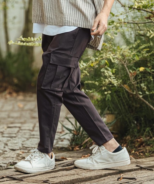 CAMBIO(カンビオ)の「mp14439- Stretch Twill Ankle Tapered Cargo Pants カーゴパンツ(S61526cmb)(カーゴパンツ・メンズ・ダークカーキ/チャコール/ベージュ/ブラック・M/S/L)」の11枚目の写真