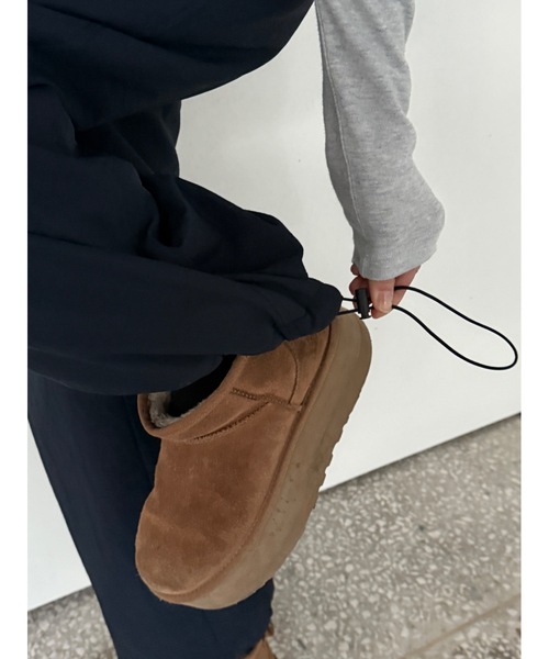 Didot.showroom（ディドット ショールーム）の「ワッシャーフリースライニングパンツ（スウェットパンツ・レディース・ブラック/ネイビー・FREE）」の19枚目の写真