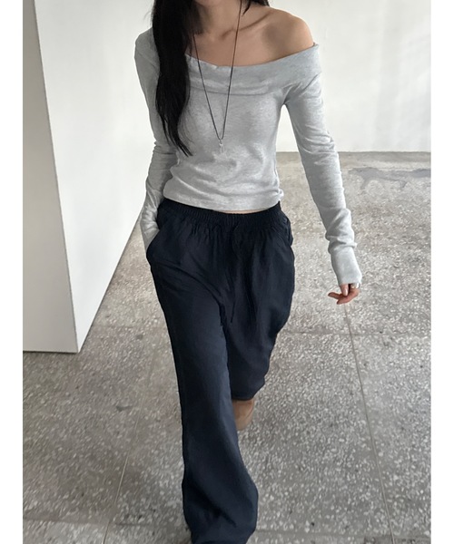 Didot.showroom（ディドット ショールーム）の「ワッシャーフリースライニングパンツ（スウェットパンツ・レディース・ブラック/ネイビー・FREE）」の17枚目の写真