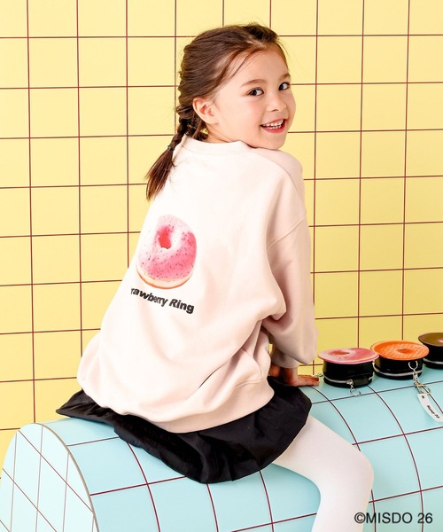 LEPSIM(レプシィム)の「【Mister Donut】【KIDS】ドーナツクルースウェット 627322(スウェット・キッズ・ブラック/アイボリー/ピンク・130)」の3枚目の写真