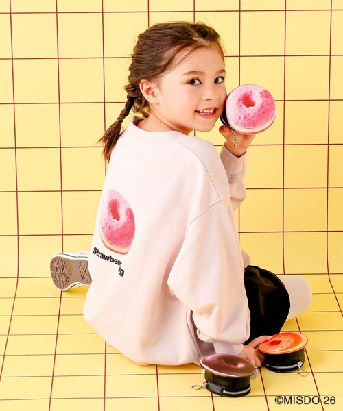 LEPSIM(レプシィム)の「【Mister Donut】【KIDS】ドーナツクルースウェット 627322(スウェット・キッズ・ブラック/アイボリー/ピンク・130)」の17枚目の写真