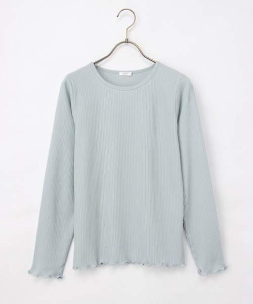 Honeys(ハニーズ)の「メロー使いクルーTシャツ(Tシャツ/カットソー・レディース・ピンク/ライトグレー/サックスブルー/ブラック/オフホワイト・L/M/LL/S)」の18枚目の写真