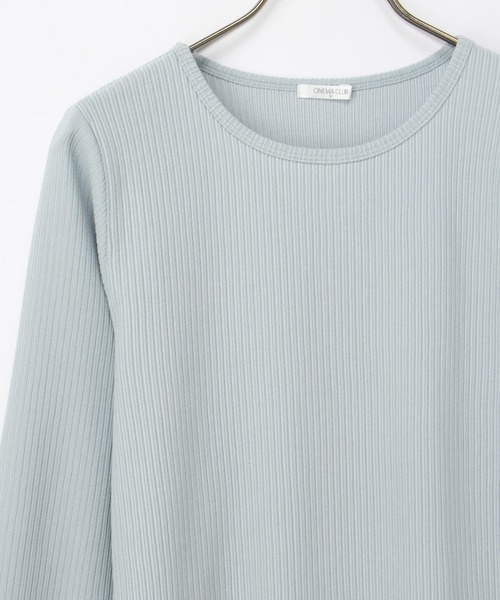 Honeys(ハニーズ)の「メロー使いクルーTシャツ(Tシャツ/カットソー・レディース・ピンク/ライトグレー/サックスブルー/ブラック/オフホワイト・L/M/LL/S)」の19枚目の写真