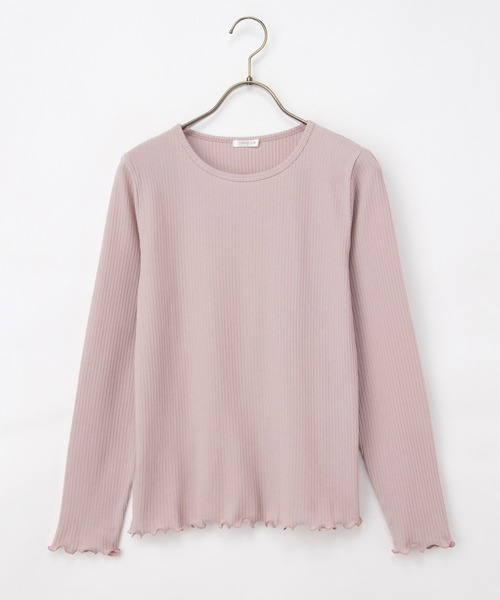 Honeys(ハニーズ)の「メロー使いクルーTシャツ(Tシャツ/カットソー・レディース・ピンク/ライトグレー/サックスブルー/ブラック/オフホワイト・L/M/LL/S)」の20枚目の写真