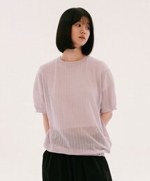 MESH CREWNECK KNIT LIGHT PURPLE