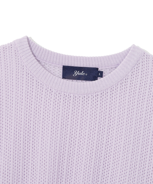 YALE(イェール)の「MESH CREWNECK KNIT LIGHT PURPLE(Tシャツ/カットソー・レディース・その他・M/L/XL)」の4枚目の写真