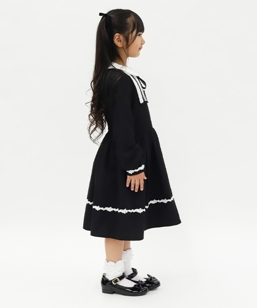 axes femme（アクシーズファム）の「リボンセットクラシカルＯＰ（ワンピース・キッズ・グレー/ブラック・MEDIUM/LARGE/X-LARGE）」の4枚目の写真