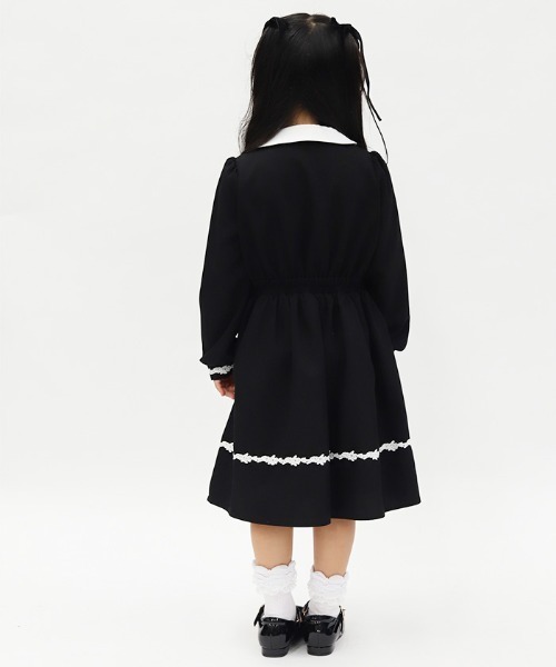 axes femme（アクシーズファム）の「リボンセットクラシカルＯＰ（ワンピース・キッズ・グレー/ブラック・MEDIUM/LARGE/X-LARGE）」の5枚目の写真