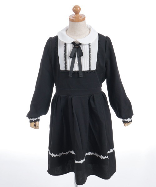 axes femme（アクシーズファム）の「リボンセットクラシカルＯＰ（ワンピース・キッズ・グレー/ブラック・MEDIUM/LARGE/X-LARGE）」の8枚目の写真