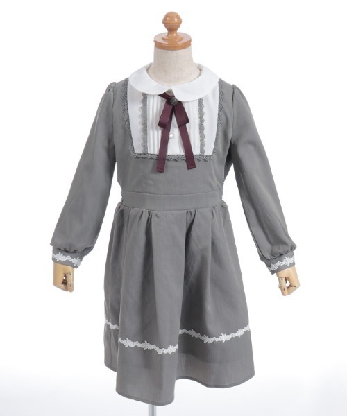axes femme（アクシーズファム）の「リボンセットクラシカルＯＰ（ワンピース・キッズ・グレー/ブラック・MEDIUM/LARGE/X-LARGE）」の16枚目の写真