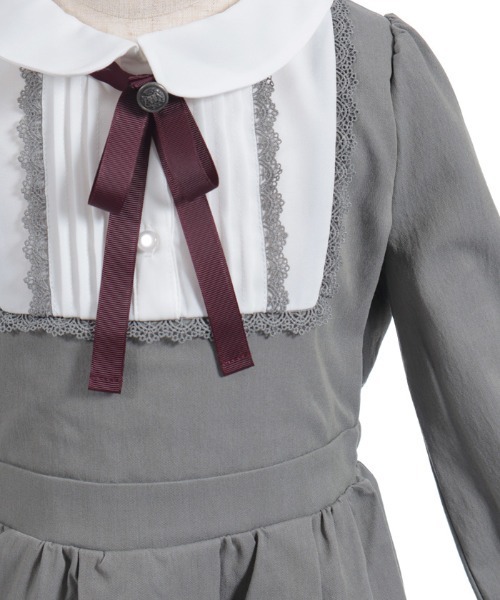 axes femme（アクシーズファム）の「リボンセットクラシカルＯＰ（ワンピース・キッズ・グレー/ブラック・MEDIUM/LARGE/X-LARGE）」の21枚目の写真