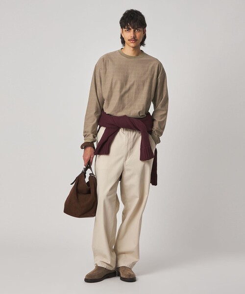 Steven Alan（スティーブンアラン）の「＜Steven Alan＞ オーガニックコットン アソート ボーダー ロングスリーブ Tシャツ BOLD（Tシャツ/カットソー・メンズ・オリーブ/ブラック/ナチュラル・M/S/XL/L）」の4枚目の写真