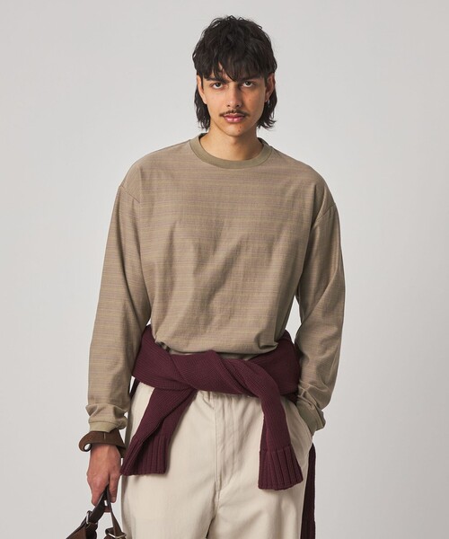 Steven Alan（スティーブンアラン）の「＜Steven Alan＞ オーガニックコットン アソート ボーダー ロングスリーブ Tシャツ BOLD（Tシャツ/カットソー・メンズ・オリーブ/ブラック/ナチュラル・M/S/XL/L）」の5枚目の写真