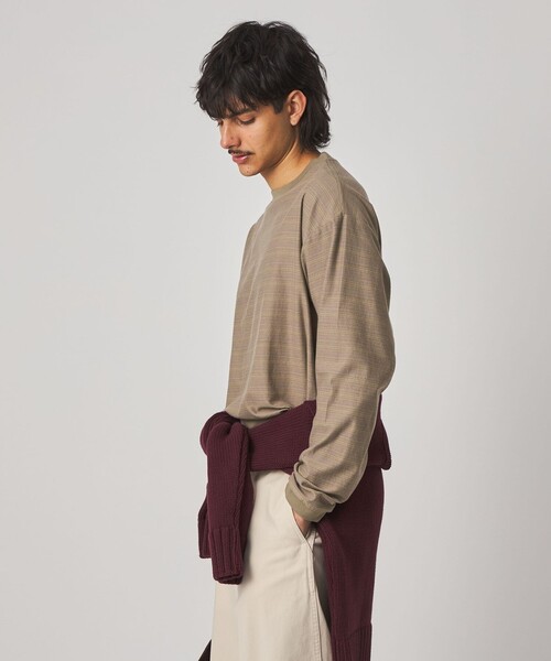 Steven Alan（スティーブンアラン）の「＜Steven Alan＞ オーガニックコットン アソート ボーダー ロングスリーブ Tシャツ BOLD（Tシャツ/カットソー・メンズ・オリーブ/ブラック/ナチュラル・M/S/XL/L）」の8枚目の写真