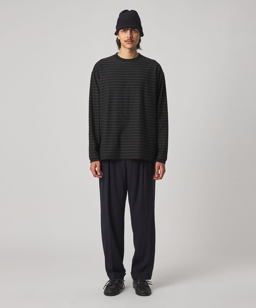 Steven Alan（スティーブンアラン）の「＜Steven Alan＞ オーガニックコットン アソート ボーダー ロングスリーブ Tシャツ BOLD（Tシャツ/カットソー・メンズ・オリーブ/ブラック/ナチュラル・M/S/XL/L）」の9枚目の写真