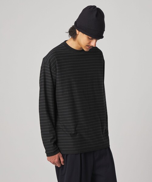 Steven Alan（スティーブンアラン）の「＜Steven Alan＞ オーガニックコットン アソート ボーダー ロングスリーブ Tシャツ BOLD（Tシャツ/カットソー・メンズ・オリーブ/ブラック/ナチュラル・M/S/XL/L）」の10枚目の写真