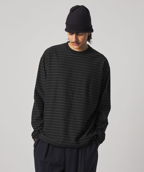 Steven Alan（スティーブンアラン）の「＜Steven Alan＞ オーガニックコットン アソート ボーダー ロングスリーブ Tシャツ BOLD（Tシャツ/カットソー・メンズ・オリーブ/ブラック/ナチュラル・M/S/XL/L）」の11枚目の写真