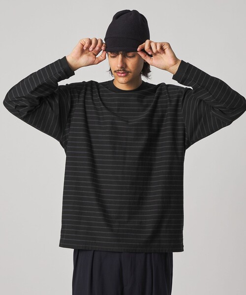 Steven Alan（スティーブンアラン）の「＜Steven Alan＞ オーガニックコットン アソート ボーダー ロングスリーブ Tシャツ BOLD（Tシャツ/カットソー・メンズ・オリーブ/ブラック/ナチュラル・M/S/XL/L）」の12枚目の写真