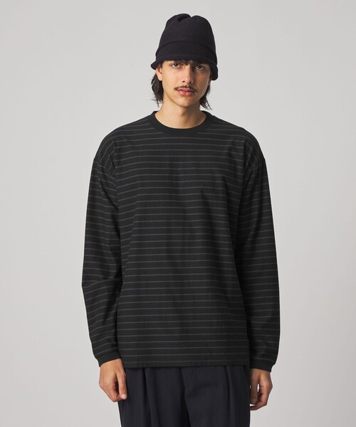 Steven Alan（スティーブンアラン）の「＜Steven Alan＞ オーガニックコットン アソート ボーダー ロングスリーブ Tシャツ BOLD（Tシャツ/カットソー・メンズ・オリーブ/ブラック/ナチュラル・M/S/XL/L）」の13枚目の写真