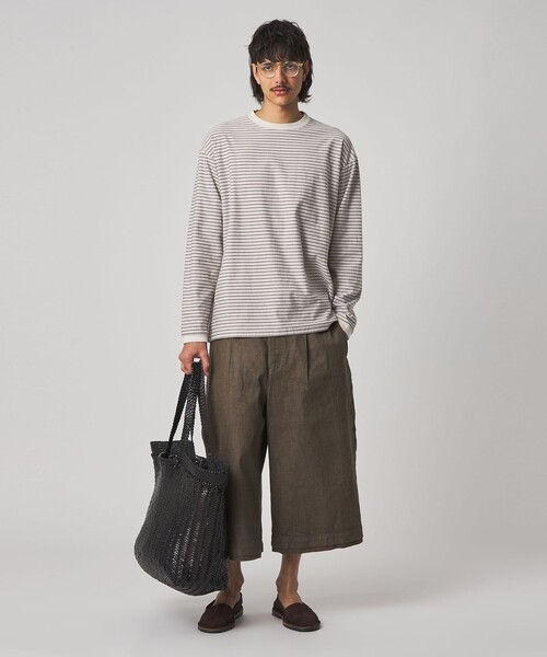 Steven Alan（スティーブンアラン）の「＜Steven Alan＞ オーガニックコットン アソート ボーダー ロングスリーブ Tシャツ BOLD（Tシャツ/カットソー・メンズ・オリーブ/ブラック/ナチュラル・M/S/XL/L）」の15枚目の写真