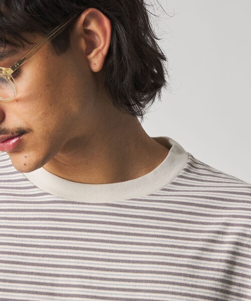 Steven Alan（スティーブンアラン）の「＜Steven Alan＞ オーガニックコットン アソート ボーダー ロングスリーブ Tシャツ BOLD（Tシャツ/カットソー・メンズ・オリーブ/ブラック/ナチュラル・M/S/XL/L）」の16枚目の写真