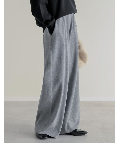 セール】[低身長/高身長サイズ有]ベルトループ付きニットパンツ