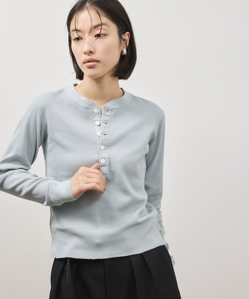 ADAM ET ROPE'(アダムエロペ)の「【FAITH for ADAM ET ROPE'】別注サーマルTOPS(Tシャツ/カットソー・レディース・キナリ/ブラウン/ブルー・FREE)」の3枚目の写真