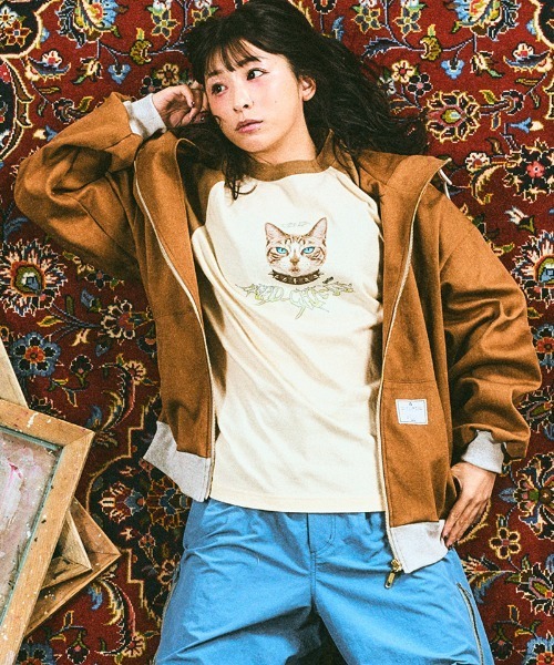 EFFECTEN（エフェクテン）の「mpa4045-Duck hoodie ジップアップフーディー(efsal-13)（ブルゾン・メンズ・スミクロ/キャメル・FREE）」の2枚目の写真