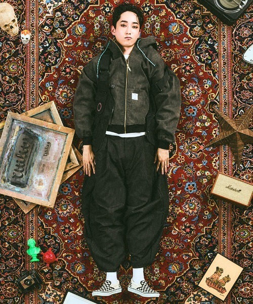 EFFECTEN（エフェクテン）の「mpa4045-Duck hoodie ジップアップフーディー(efsal-13)（ブルゾン・メンズ・スミクロ/キャメル・FREE）」の3枚目の写真