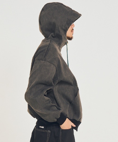 EFFECTEN（エフェクテン）の「mpa4045-Duck hoodie ジップアップフーディー(efsal-13)（ブルゾン・メンズ・スミクロ/キャメル・FREE）」の6枚目の写真