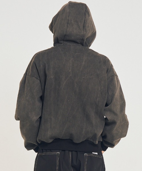 EFFECTEN（エフェクテン）の「mpa4045-Duck hoodie ジップアップフーディー(efsal-13)（ブルゾン・メンズ・スミクロ/キャメル・FREE）」の7枚目の写真