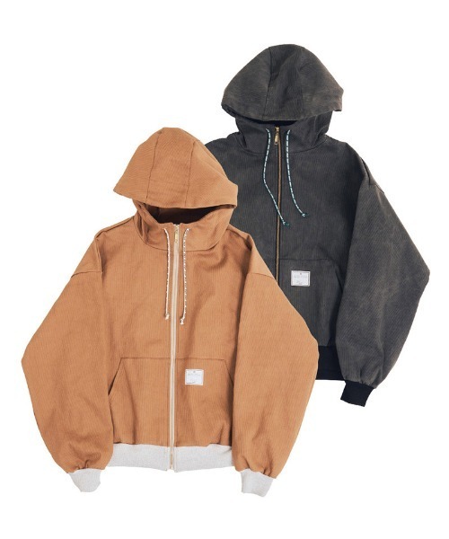 EFFECTEN（エフェクテン）の「mpa4045-Duck hoodie ジップアップフーディー(efsal-13)（ブルゾン・メンズ・スミクロ/キャメル・FREE）」の17枚目の写真