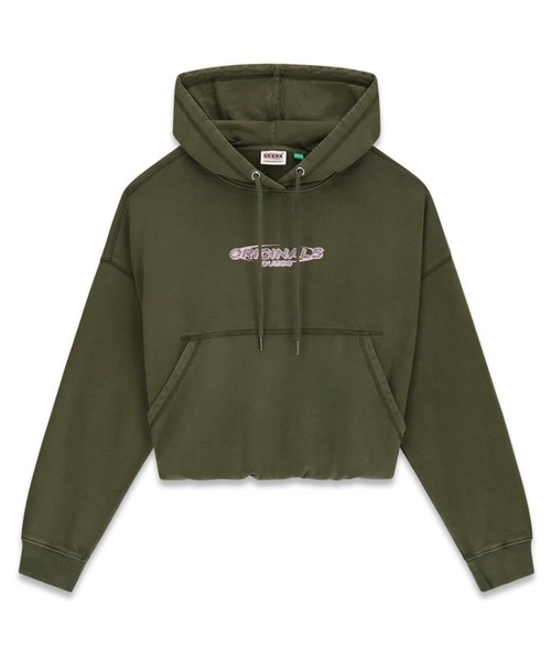 Guess(ゲス)の「GUESS Originals Bubble Hem Os Hoodie パーカー (パーカー・レディース・オリーブ/ブラック・X-SMALL/SMALL/MEDIUM)」の1枚目の写真