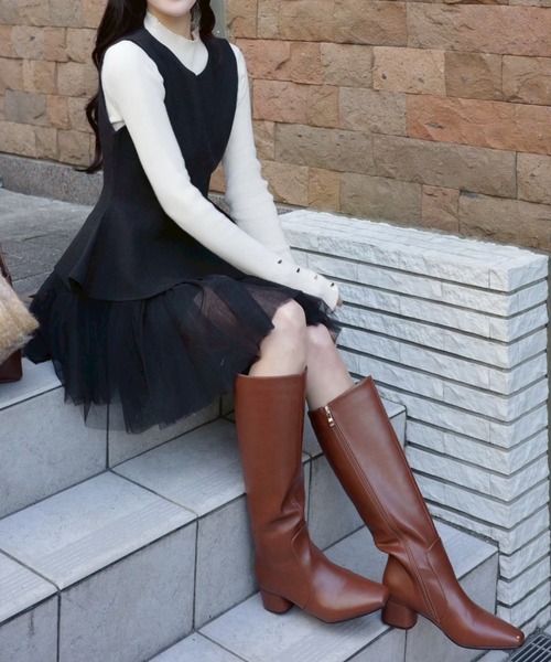 ACYM（アシーム）の「ベティローヒールロングブーツ（ブーツ・レディース・ブラウン/ブラック・SMALL/MEDIUM/LARGE）」の15枚目の写真